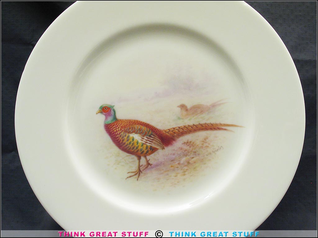 Product photo #100_2464 of SKU 21001105 (W.H. Morley, Lenox 1920s Kuser Pheasant Dinner Plate “proof”)