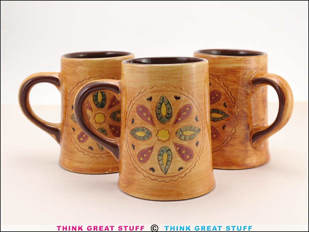 Product photo #100_9651 of SKU 21004023 (Pennsbury Pottery, (3) Hex Coffee Mugs)