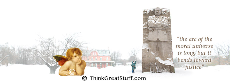 Themed masthead photo-illustration, Federal holiday, Martin Luther King, Jr. Memorial