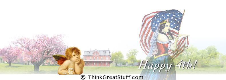 Themed masthead photo-illustration, Federal holiday, Independence Day, 4th of July