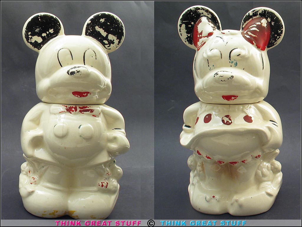 c.1940 Mickey-Minnie 4in1 Turnabout Cookie Jar (Photo no. 100_3478)