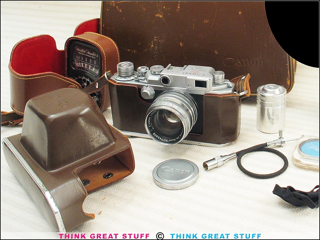 Product photo #100_3660 of SKU 21001183 (Canon IIF2 “EP” 1955 vintage 35mm Rangefinder Camera Bundle)