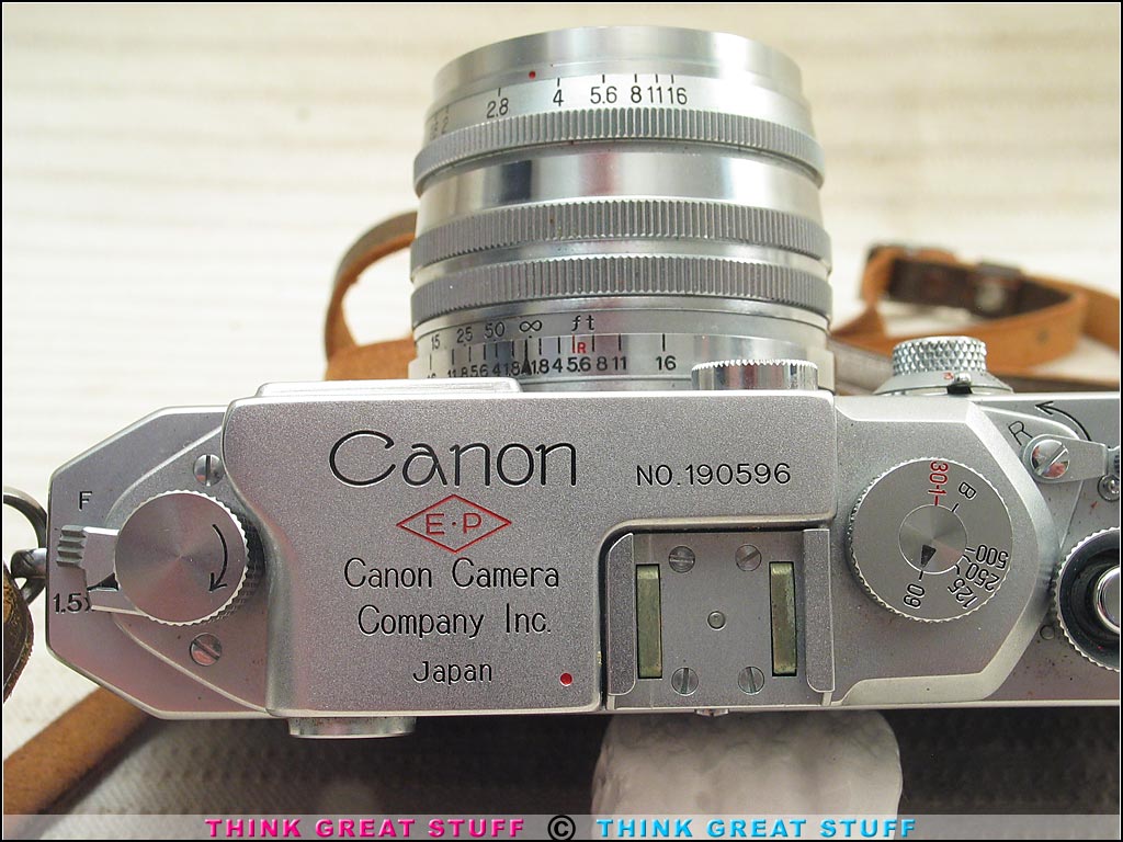 Photo 100_3671 Product photo #100_3671 of SKU 21001183 (Canon IIF2 “EP” 1955 vintage 35mm Rangefinder Camera Bundle)