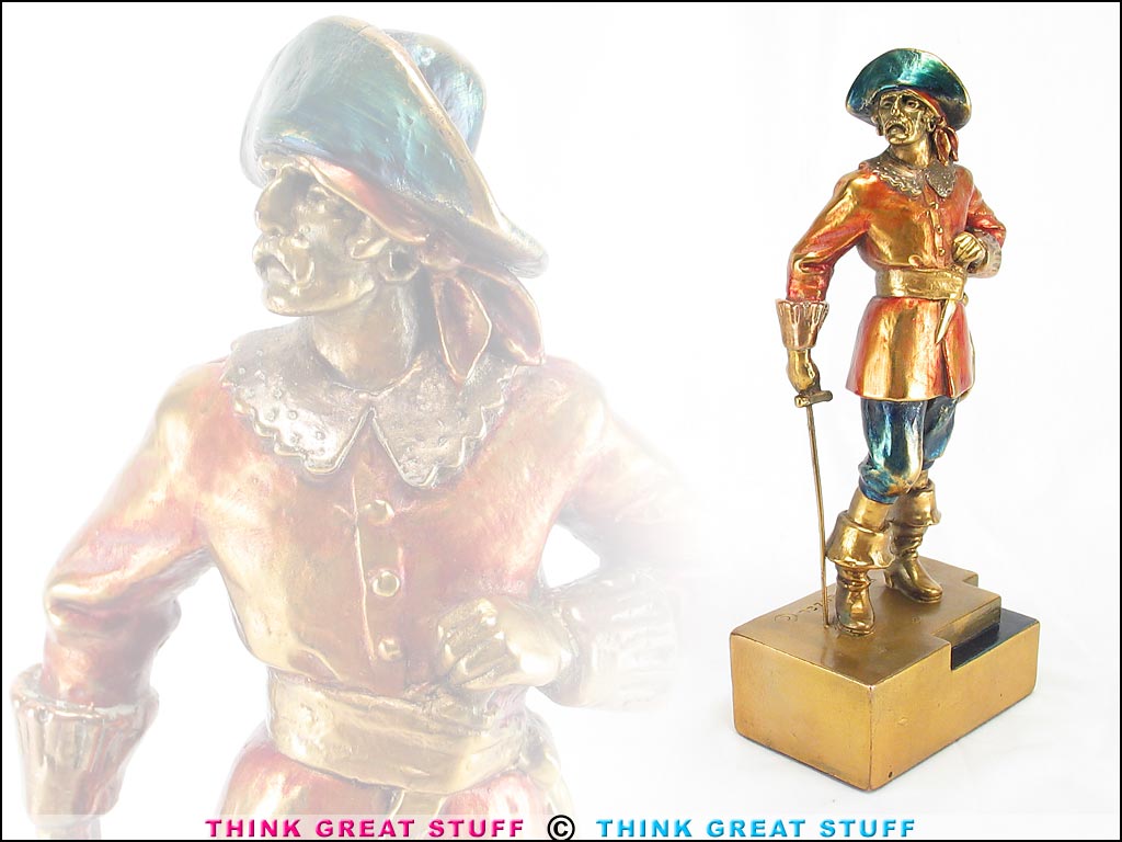 Pirate w/Dagger Herzel Pompeian Bronze Bookend (Photo no. 100_8000)