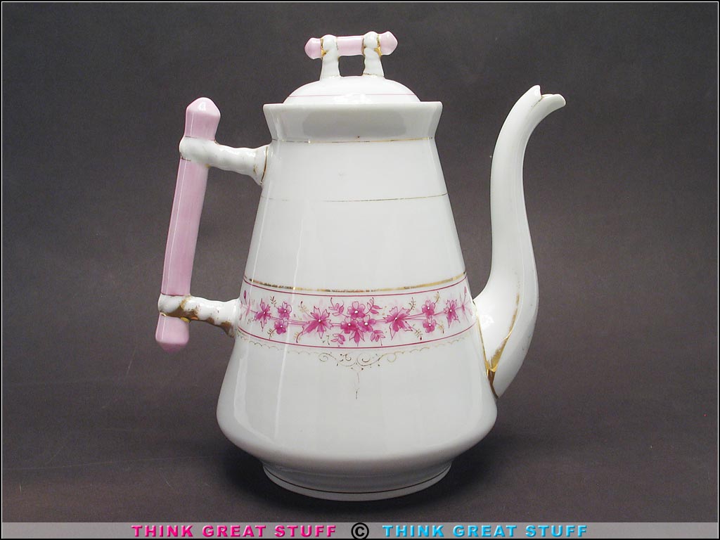 Koenigszelt Silesia Antique Porcelain Coffee Chocolate Pot (Photo no. 100_8200)