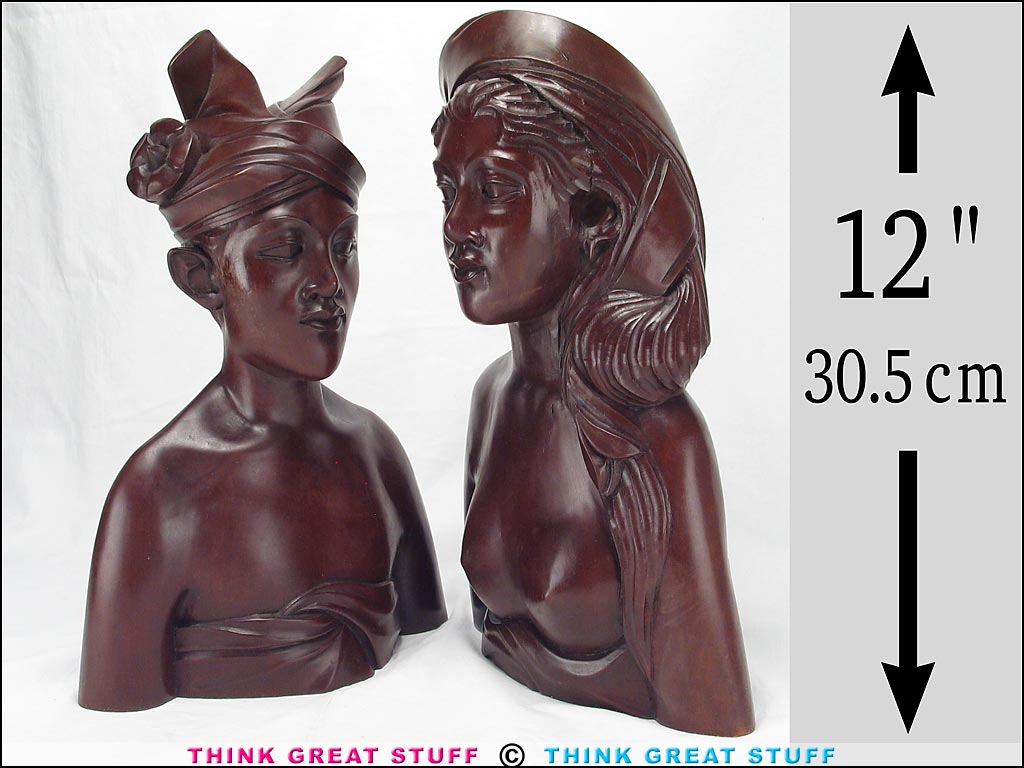 Product photo #100_8420 of SKU 21001337 (Klungkung Bali 1940s Carved Wood Sculpture Bookends)