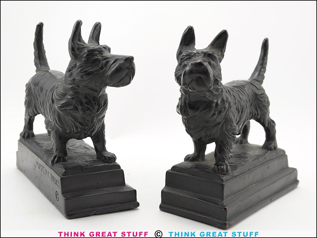Product photo #100_9041 of SKU 21001343 (“Scottie Dog” 1920s Pompeian Bronze Bookends Scottish Terrier)