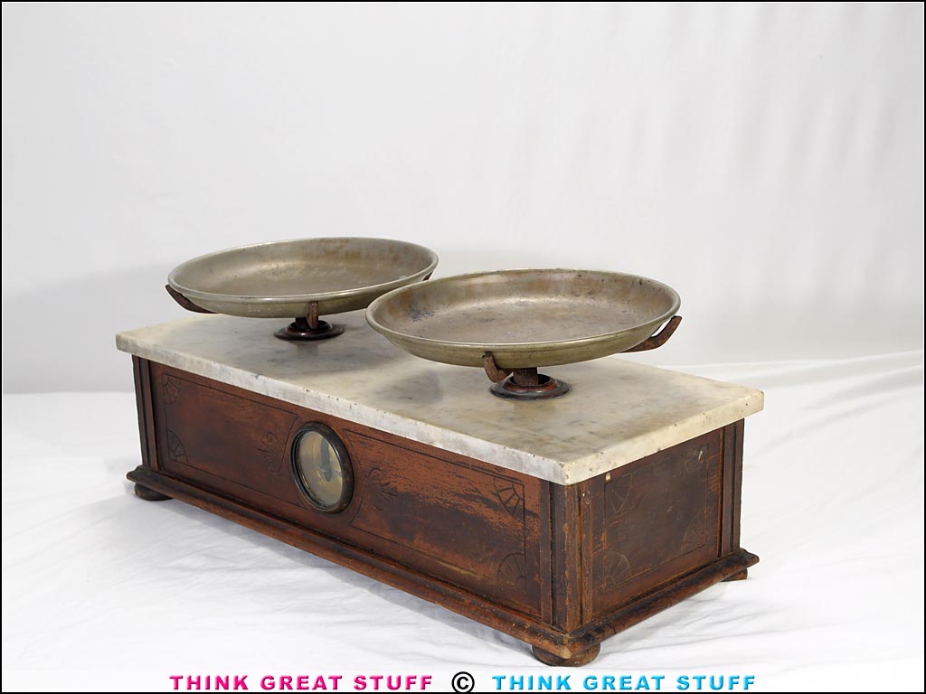 Product photo #100_9291 of SKU 21006007 (Henry Troemner 1800s Marble-Top Apothecary Balance Scale)