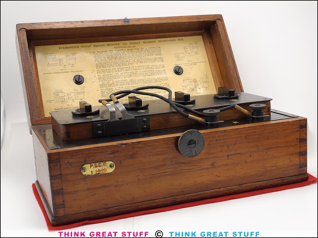 Product photo #100_9401 of SKU 21005006 (Evershed & Vignoles c.1910s Megger Direct Reading Resistance Box)