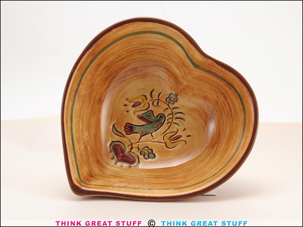 Product photo #100_9631 of SKU 21004021 (Pennsbury Pottery, Bird over Heart Candy Dish (darker color))