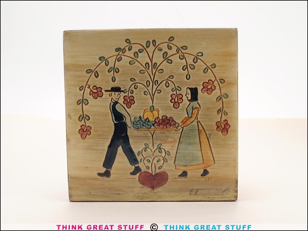 Product photo #100_9851 of SKU 21004039 (Pennsbury Pottery “Harvest” Tile, Amish Thanksgiving)