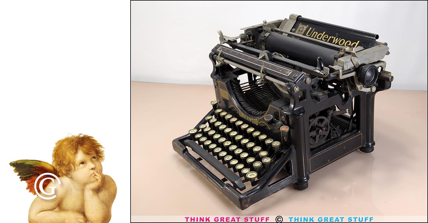 21006010 -s- 1917 Underwood Model 5 Antique Desktop Typewriter, sn